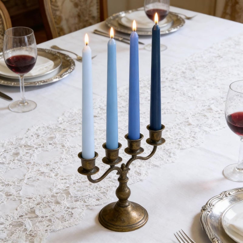 Sihuida 12-Pack Gradient Blue Taper Candles, 10 Inch Unscented Dripless Candlesticks, Long-Lasting Burn Time of 7-8 Hours, Perfect for Home Décor Weddings Babyshower and Events - Image 5
